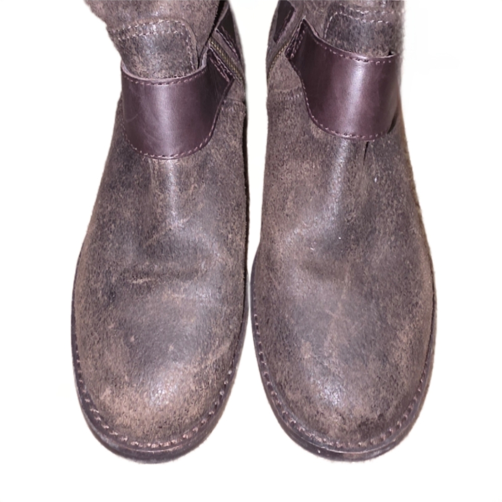 UGG Australia Dayle Lodge Brown, Tall Leather Riding Boots - Ladies Size 8 - Picture 2 of 10